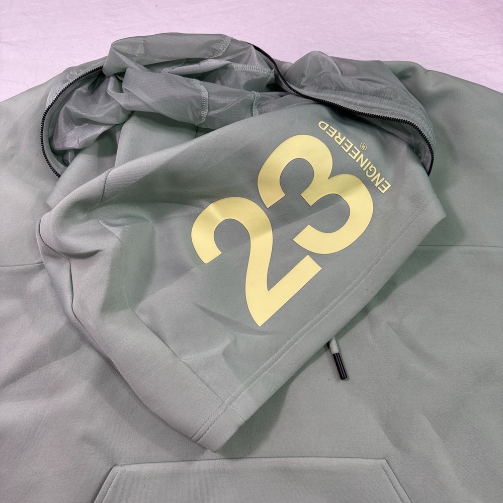 Jordan 23 Engineered Gray 3XL Men's 1/4 Zip Hoodie Logo Pockets Standard Fit - Picture 3 of 11